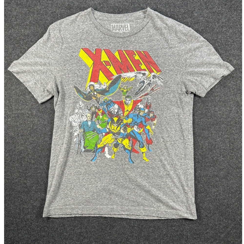 Marvel X-Men Graphic Tee Heather Gray Wolverine Storm Cyclops Mens Small S